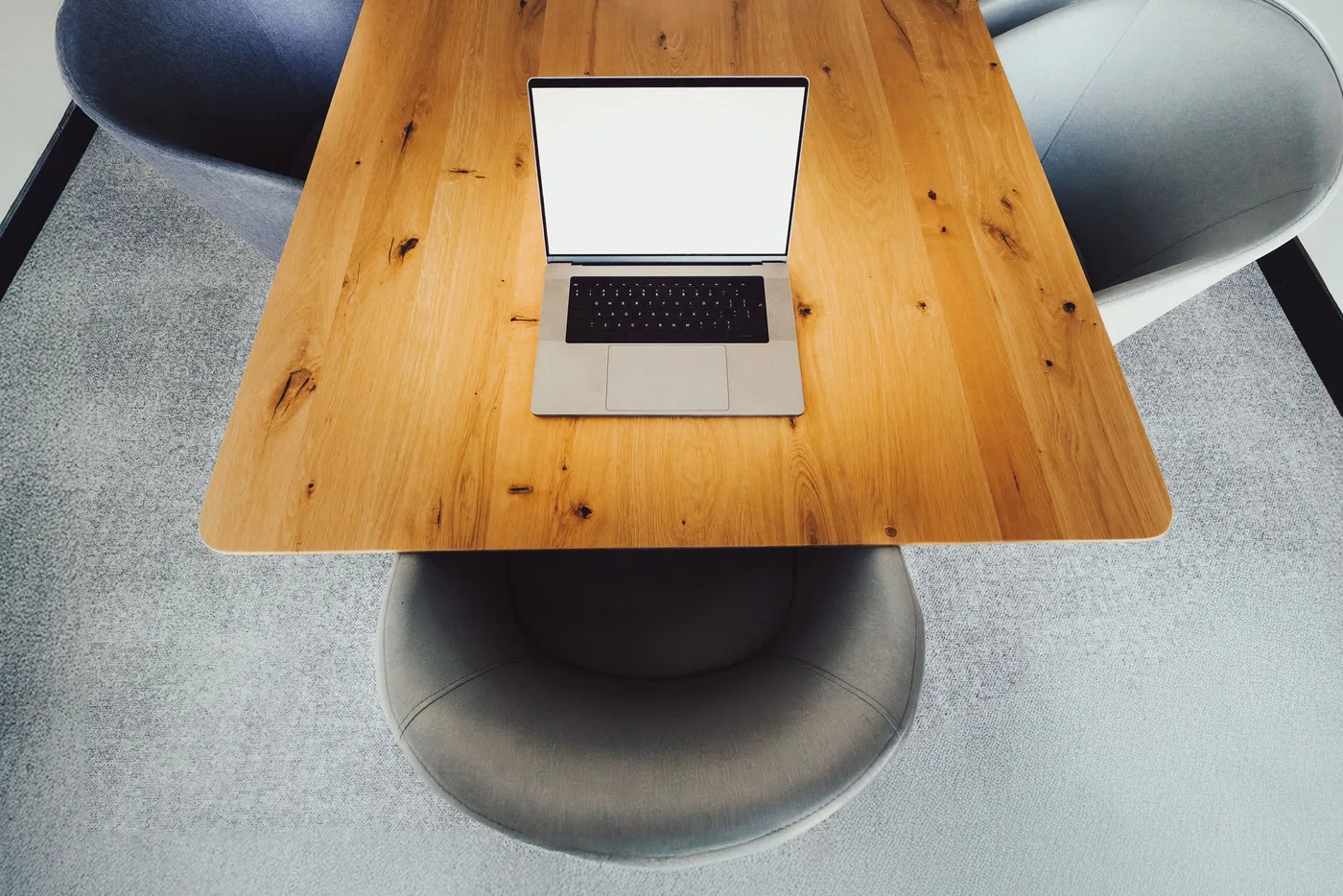 Modern office workspace with laptop